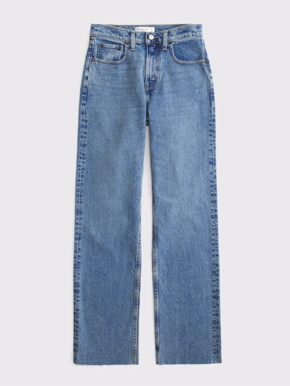 Abercrombie & Fitch Curve Love High Rise 90s Relaxed Frayed Hem Jean